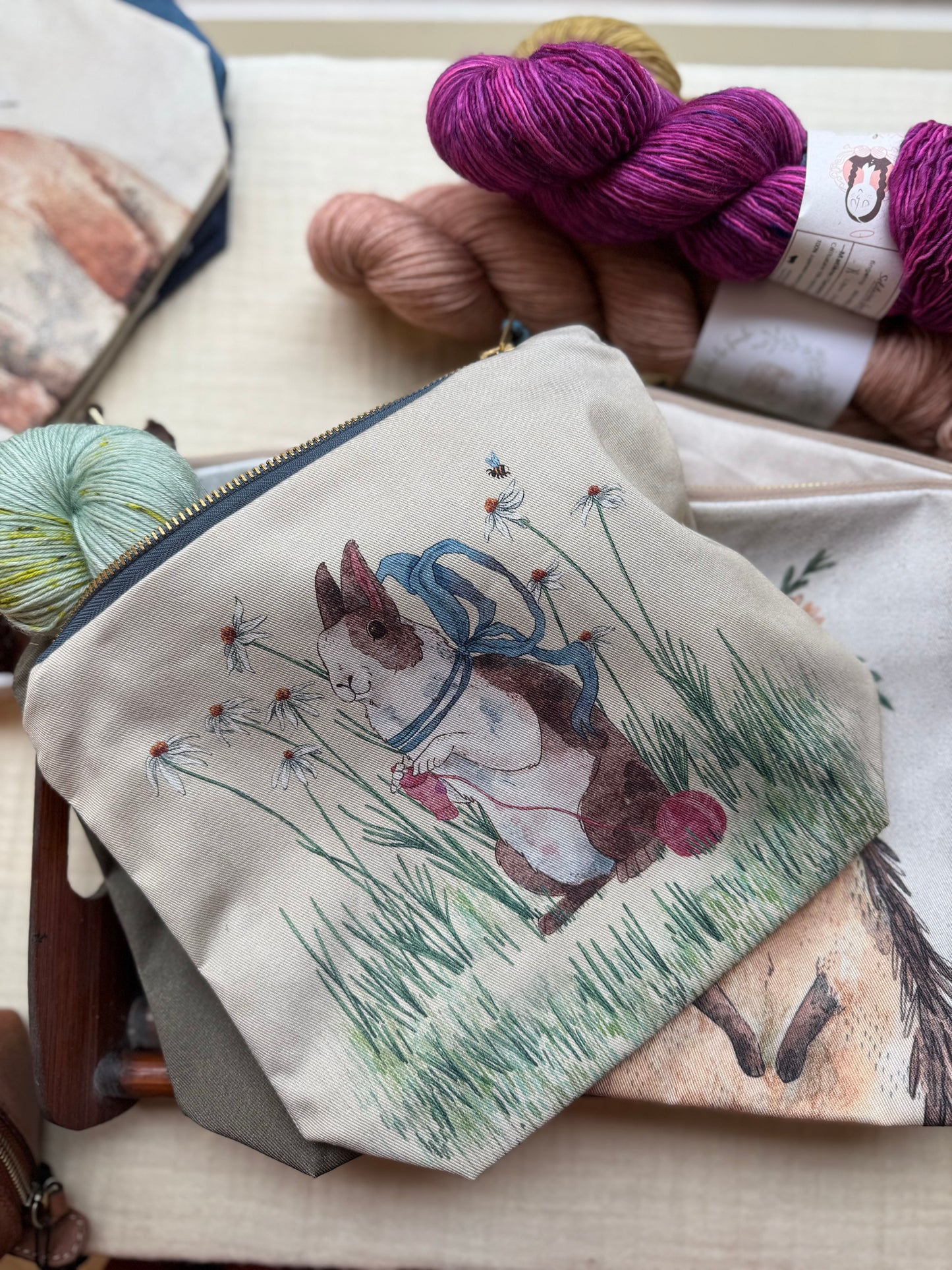 Bolsa de proyecto con cremallera de "The Blue Rabbit House"